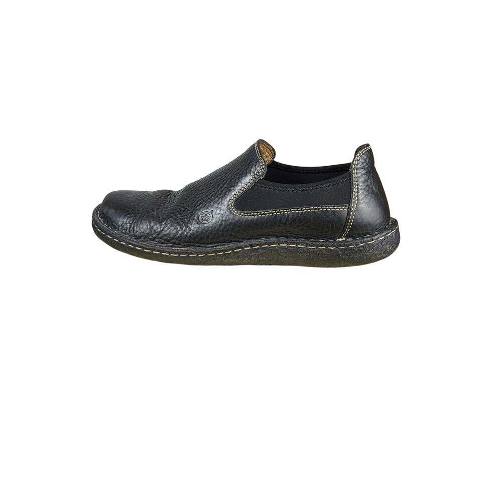 Born Black Pebbled Leather Slip On Comfort Shoes Mens 11 Walking Casual